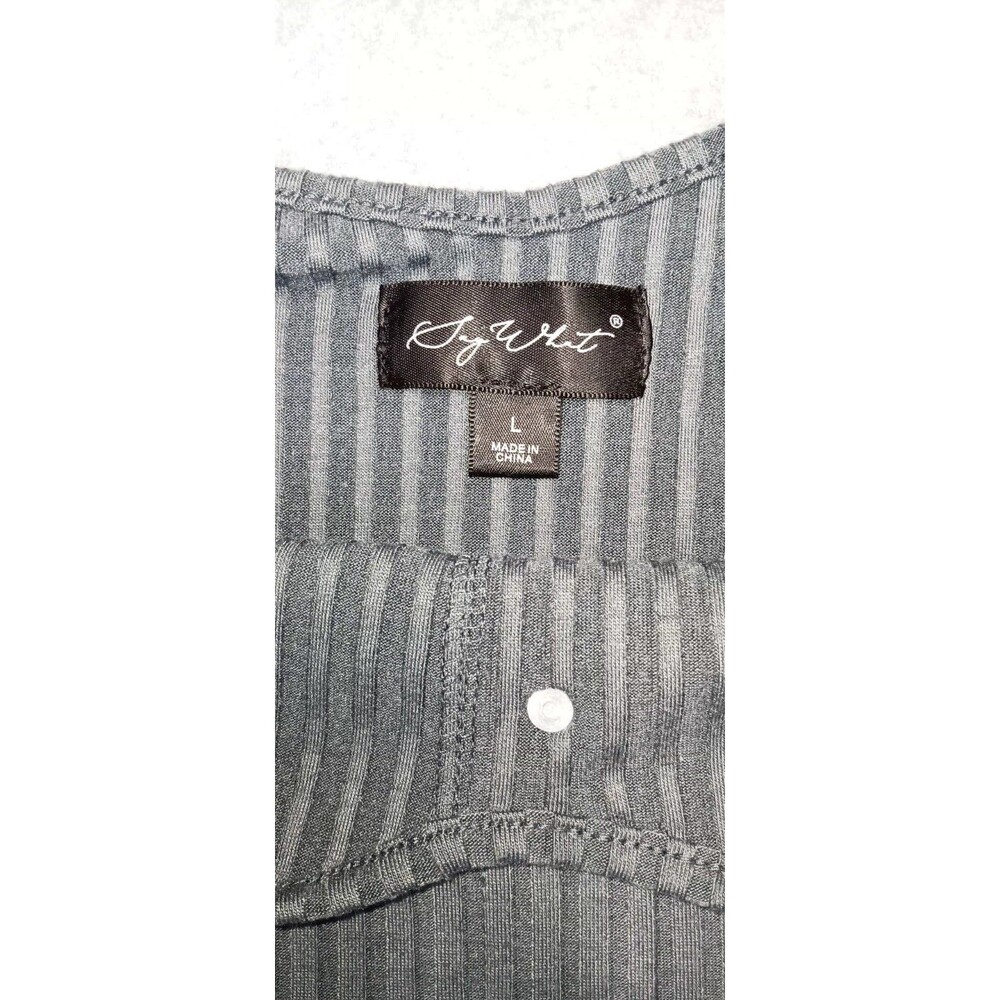 Say What? Bodycon Sleeveless Ribbed Cami Mini Dress Large Gray Coquette Feminine - Picture 2 of 10